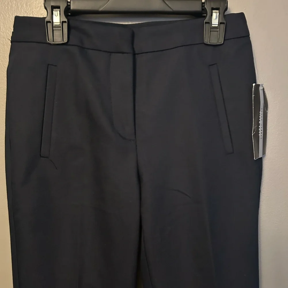 Zara pants - navy straight leg ankle length elastic back NWT - Picture 3 of 11